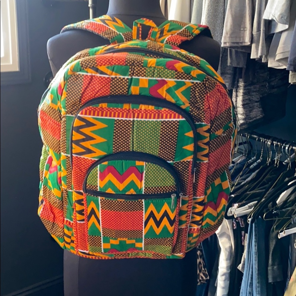 Handmade UNISEX African Kente Cloth Backpack